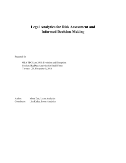 Legal Analytics for Risk Assessment and Informed Decision