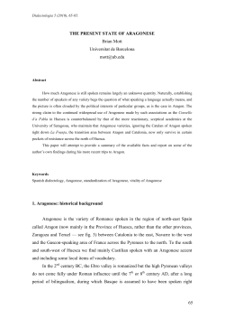 65 THE PRESENT STATE OF ARAGONESE Brian Mott Universitat