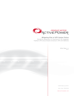 Mitigating Risk of UPS System Failure