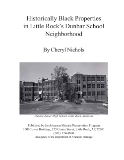 Historically Black Properties in Little Rock`s Dunbar School