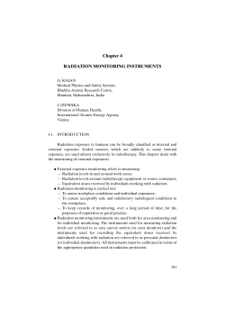 Chapter 4 RADIATION MONITORING INSTRUMENTS