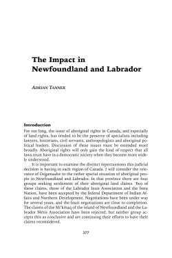 The Impact in Newfoundland and Labrador