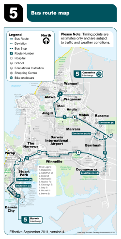 Route 5 public bus map - Northern Territory Government
