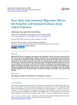 Does Male International Migration Effects the Families Left behind