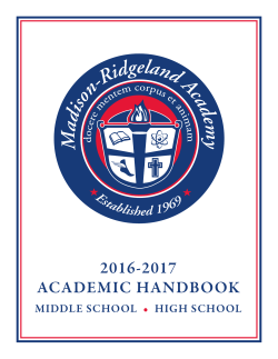 2016-2017 academic handbook - Madison