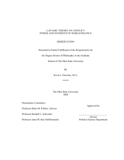 A DYADIC THEORY OF CONFLICT: POWER AND INTERESTS IN