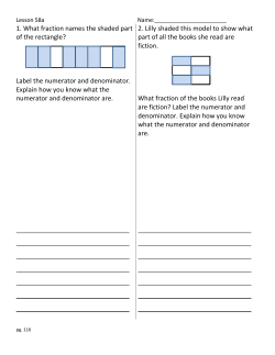 1. What fraction names the shaded part of the rectangle? Label the