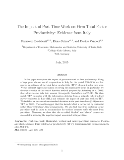 The Impact of Part-Time Work on Firm Total Factor Productivity