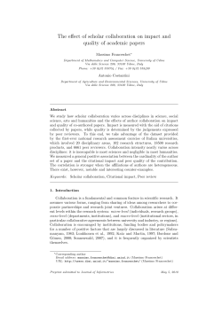 The effect of scholar collaboration on impact and quality of academic
