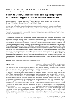 Buddy-to-Buddy, A Citizen Soldier Peer Support Program - M-SPAN