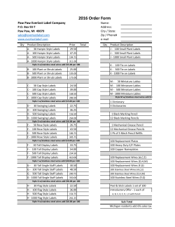 2016 Order Form - Everlast Label