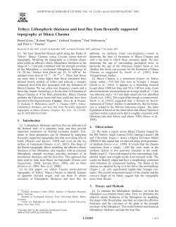 Tethys: Lithospheric thickness and heat flux from