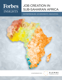 job creation in sub-saharan africa