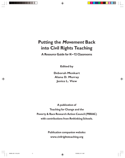Putting the Movement Back into Civil Rights Teaching
