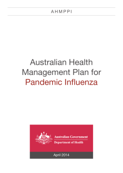 Australian Health Management Plan for Pandemic Influenza (AHMPPI)