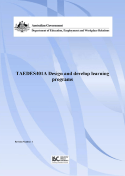 TAEDES401A Design and develop learning