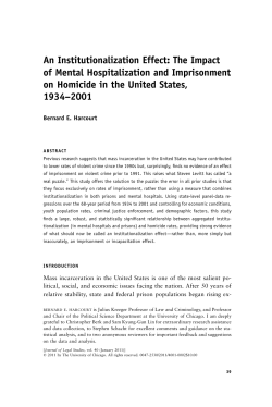 An Institutionalization Effect: The Impact of Mental Hospitalization