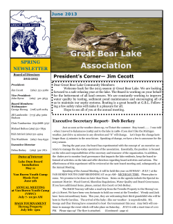 Spring 2013 - Great Bear Lake