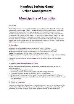 Handout Serious Game Urban Management