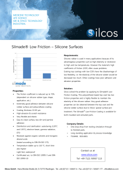 Silmade&reg; Low Friction &ndash; Silicone Surfaces