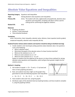 Absolute Value Equations and Inequalities
