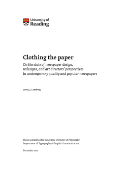 Clothing the Paper : On the state of newspaper design, redesigns