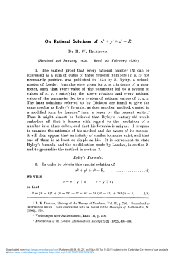 On Rational Solutions of x3 + y3 + z3 = R.