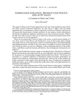compliance strategy, prosecution policy, and aunt sally
