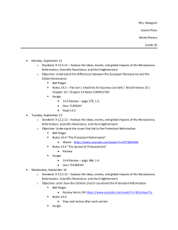 Mrs. Newgard Lesson Plans World History Grade 10 &bull; Monday