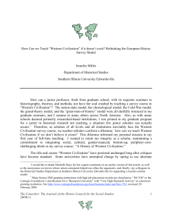 How Can we Teach &ldquo;Western Civilization&rdquo; if it doesn`t exist