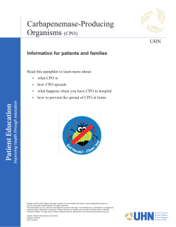 Carbapenemase-Producing Organisms (CPO)