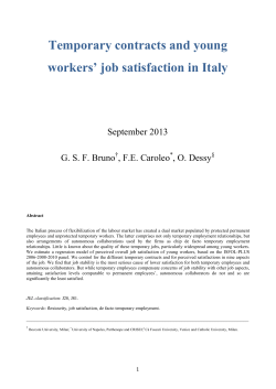 Temporary contracts and young workers` job satisfaction in Italy