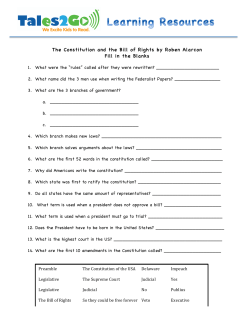The Constitution and the Bill of Rights Fill in the Blanks
