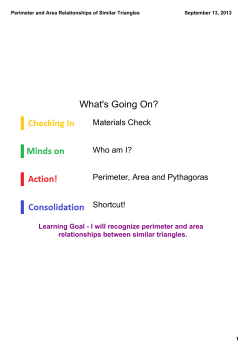 Perimeter and Area Relationships of Similar Triangles