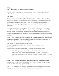 The dash, slash, ellipses, and brackets