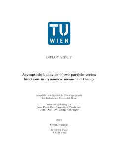 DIPLOMARBEIT Asymptotic behavior of two