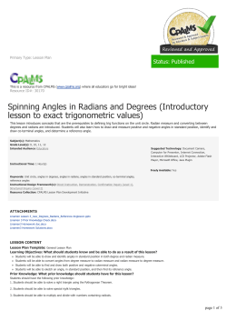 Spinning Angles in Radians and Degrees (Introductory