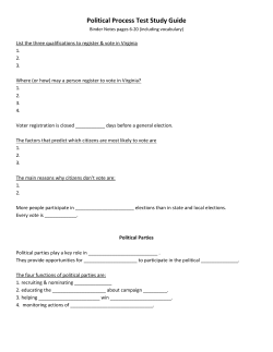 Political Process Test Study Guide