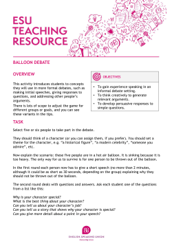 BALLOON DEBATE TASK OVERVIEW