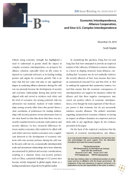 Economic Interdependence, Alliance Cooperation, and Sino