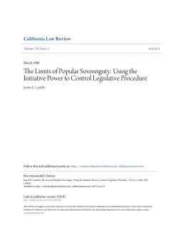 The Limits of Popular Sovereignty: Using the Initiative Power to