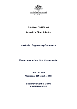 DR ALAN FINKEL AO Australia`s Chief Scientist Australian