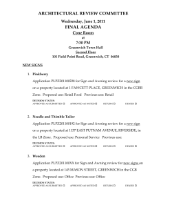 Final Agenda - Town of Greenwich