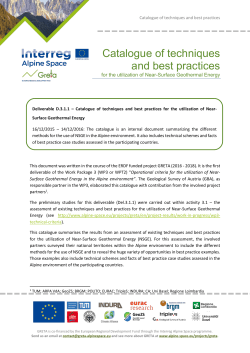 Catalogue of techniques and best practices for the