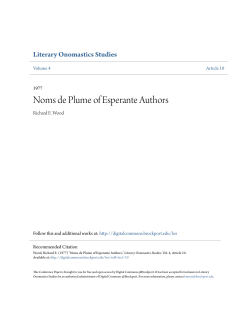 Noms de Plume of Esperante Authors