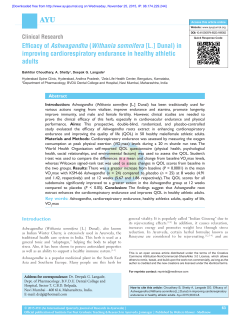 Improving Cardiorespiratory Endurance Clinical