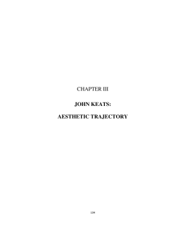 chapter iii john keats: aesthetic trajectory