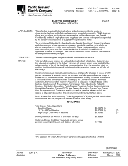 ELECTRIC SCHEDULE E-1 Sheet 1 RESIDENTIAL SERVICES