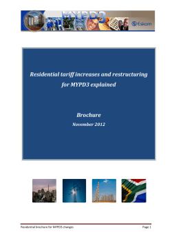 Residential tariff increases and restructuring for MYPD3
