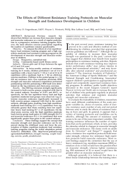 The Effects of Different Resistance Training Protocols on Muscular
